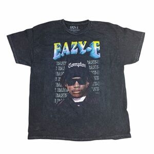 Eazy-E Graphic T-Shirt Compton Ruthless Records Black Acid Wash Unisex Size XL